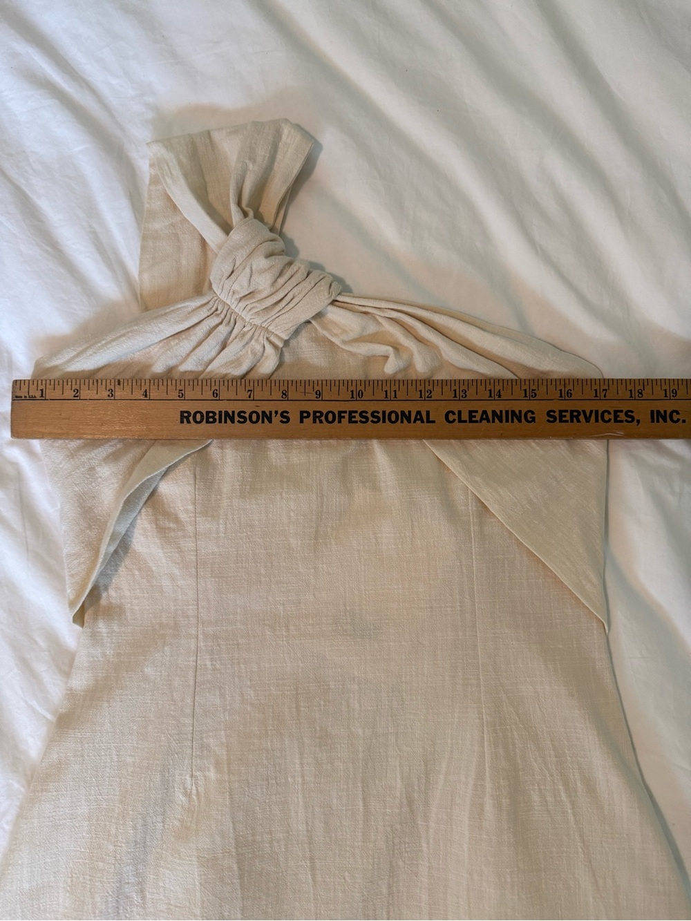NWT! Sabo Dimmi Dress Women’s Size M 6 Beige Cotton Sleeveless One Shoulder Mini - Picture 12 of 16